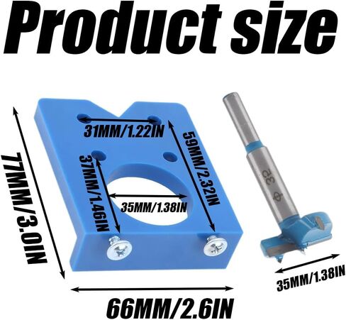 طقم مفصل الباب 35 ملم ، رقصة حفر ثقب المفصل مع تدريبات بتات مفصلية مخفية ، جيج مفصلي ، قطع مثقاب للأداة الخشبية للخزانة ، الباب ، ثقب مفصل النافذة in Kuwait