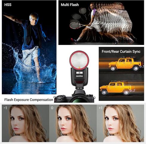 Godox V1Pro-N USA Version Camera Flash Speedlite V1Pro-NU for Nikon, with Detachable Sub Flash, USB-C Charge Battery, 2.4G Wireless HSS TTL Flash for Nikon Z9 Z8 Z7II Z6 ZFC D850 D810 D750 D610 D7100 in Kuwait