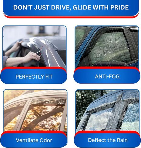 KPY Window Visor Compatible with Kia Sorento 2011-2015, 4PC Rain Guard Side Window Vent Deflectors Tape-On Mugen Style, 2011 2012 2013 2014 2015 in Kuwait