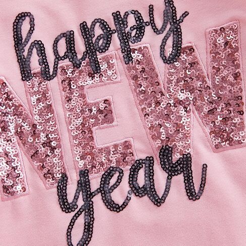 Lamuusaa Newborn Baby Girl New Year Outfit Happy New Year Letter Sequin Embroidery Romper Long Sleeve Bodysuit Winter Clothes in Saudi Arabia
