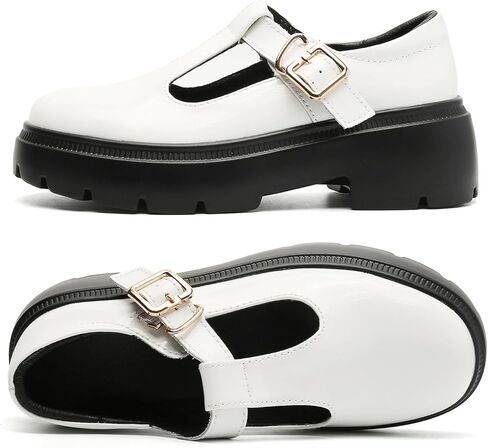 Ruiatoo Women Mary Jane Dress Shoes Platform Loafers Low Heel Chunky Pumps Round Toe Oxford Shoes in Kuwait