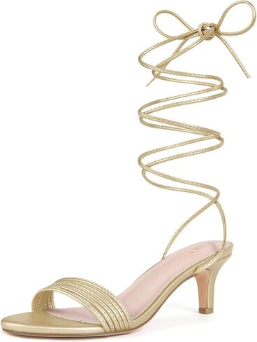 Allegra K Women's Strappy Open Toe Lace Up Kitten Heels Sandals in Saudi Arabia