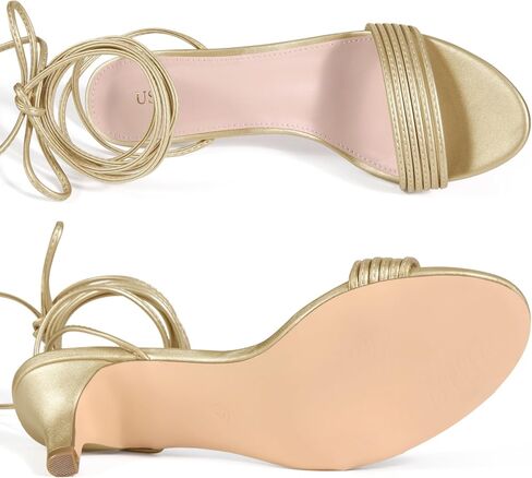 Allegra K Women's Strappy Open Toe Lace Up Kitten Heels Sandals in Saudi Arabia