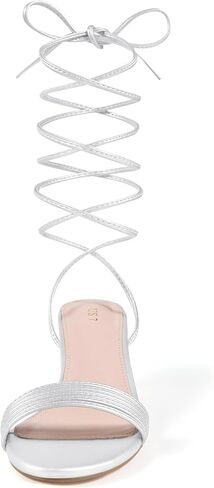 Allegra k للسيدات الضيقة المفتوحة من اصبع القدم الدانتيل حتى الصنادل هريرة الكعب in Kuwait