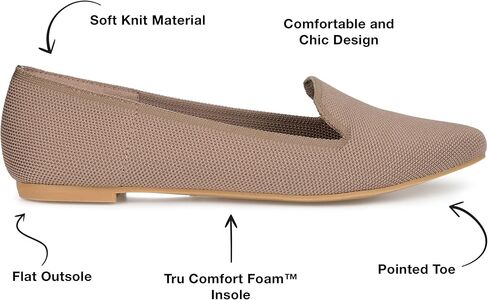 Journee Womens Vickie Tru Comfort Foam Slip On Pointed Toe Loafer Flats in Kuwait