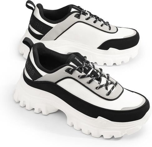 DREAM PAIRS Women Platform Chunky Fashion Sneakers Walking Lace-Up Comfortable Sport Stylish Lightweight Classic Casual Work Tennis Shoes in Saudi Arabia
