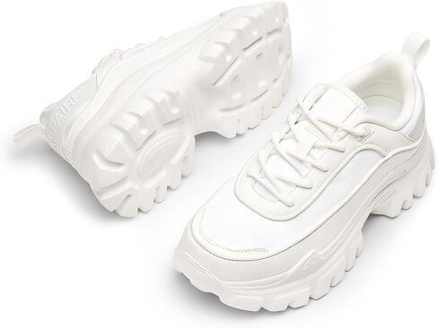 DREAM PAIRS Women Platform Chunky Fashion Sneakers Walking Lace-Up Comfortable Sport Stylish Lightweight Classic Casual Work Tennis Shoes in Saudi Arabia
