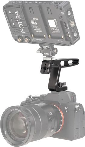 FocusFoto Mini Top Hound مع حامل أحذية بارد لكاميرات مدونة خفيفة الوزن ، وقبعة قفص الكاميرا ، وقبضة المقبض العلوي/الجانبي المصغرة مع حوامل الأحذية الباردة و 1/4 "-20 و 3/8" -16 ثقوب تحديد موقع ARRI in Kuwait