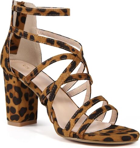 Allegra K Women's Open Toe Strapp Back zip stunky Heel Sandals in Saudi Arabia