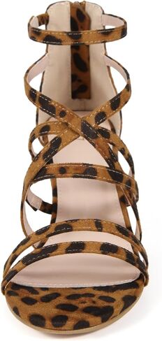 Allegra K Women's Open Toe Strapp Back zip stunky Heel Sandals in Saudi Arabia