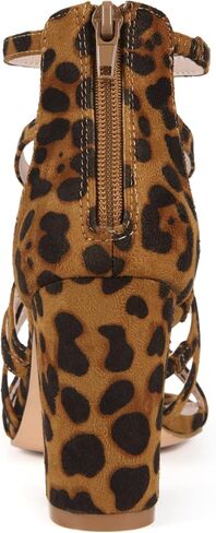 Allegra K Women's Open Toe Strapp Back zip stunky Heel Sandals in Saudi Arabia