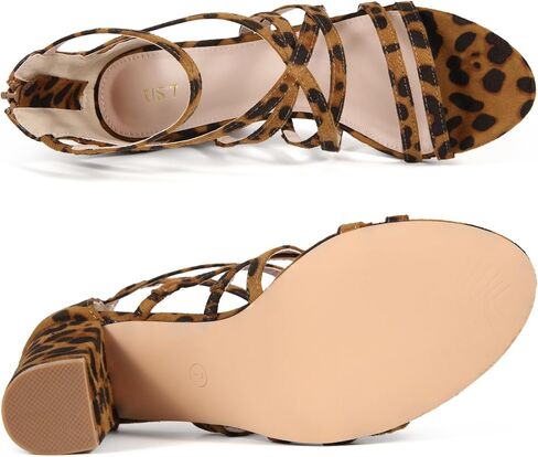 Allegra K Women's Open Toe Strapp Back zip stunky Heel Sandals in Saudi Arabia