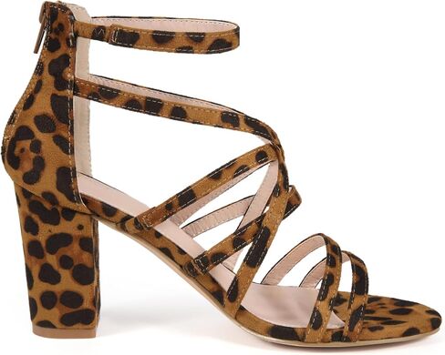 Allegra K Women's Open Toe Strapp Back zip stunky Heel Sandals in Saudi Arabia