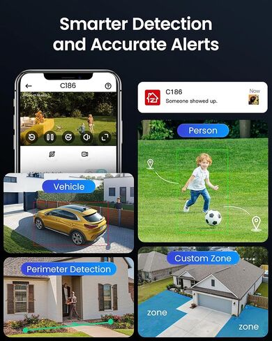 Zosi 4K WiFi 6 Camera Camera System ، 4pcs 4K 4K Outdoor Indoor Clipas ، Aurora Lux Vision Full Color Coll Confect in Kuwait