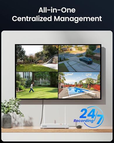 Zosi 4K WiFi 6 Camera Camera System ، 4pcs 4K 4K Outdoor Indoor Clipas ، Aurora Lux Vision Full Color Coll Confect in Kuwait