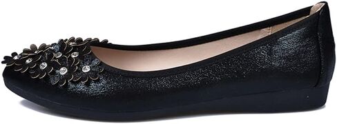 Hee grand Women Foldable Ballet Flats Bling Rhinestones Soft Leather Pointy Toe Flats Sparkle Wedding Dress Shoes Comfort Slip on Loafers Big Size in Kuwait