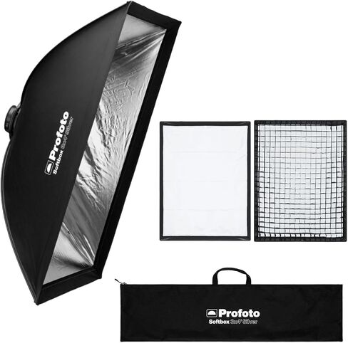 Profoto Softbox 3 × 4 أقدام مستطيلة مع حزمة الناشر الأمامية المريحة وناشر قابلة للإزالة (فضية) مع مستطيلة بروفيوتو ناعمة 3 × 4 أ. in Kuwait