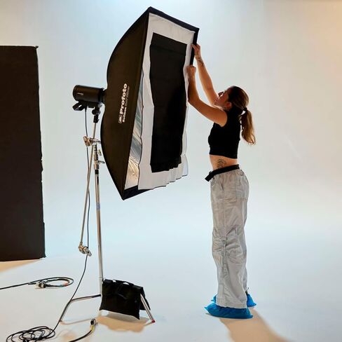Profoto Softbox 3 × 4 أقدام مستطيلة مع حزمة الناشر الأمامية المريحة وناشر قابلة للإزالة (فضية) مع مستطيلة بروفيوتو ناعمة 3 × 4 أ. in Kuwait
