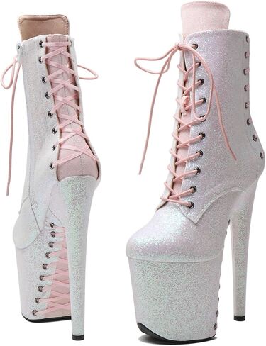 Wuxin H&P 8 in Pole Dance Boot Shoes for Women ، 8 in Exotic Stiletto Pole Dance Boot Platform in Kuwait