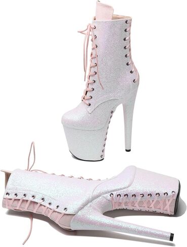 Wuxin H&P 8 in Pole Dance Boot Shoes for Women ، 8 in Exotic Stiletto Pole Dance Boot Platform in Kuwait