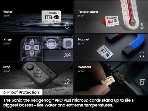 Samsung PRO Plus Sonic The Hedgehog + Adapter, 512GB microSDXC, Up-to 180MB/s, Full HD & 4K UHD, UHS-I, C10, U3, V30, A2, for Nintendo-Switch, Steam Deck, GoPRO, DJI Drone, Tablets (MB-MD512SA/LC1) in Saudi Arabia