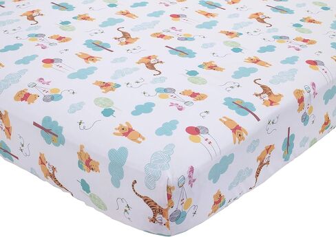 Disney Winnie the Pooh First Best Friend 4 Piece Crib Crib Set ، Aqua/Gray/White/Red ، مجموعة 4 قطع (حزمة 1) in Saudi Arabia