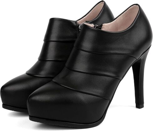 SHEMEE Women's Platform Stiletto High Heel Ankle Booties Thin Heels Pumps Side Zip Short Boots Shoes in Kuwait