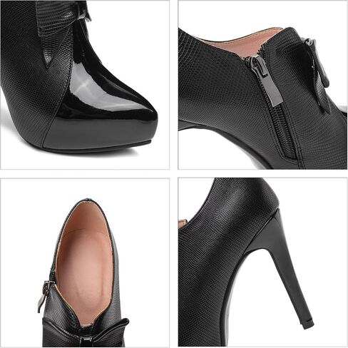 SHEMEE Women's Platform Stiletto High Heel Ankle Booties Thin Heels Pumps Side Zip Short Boots Shoes in Kuwait