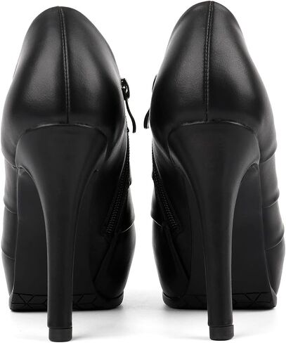 SHEMEE Women's Platform Stiletto High Heel Ankle Booties Thin Heels Pumps Side Zip Short Boots Shoes in Kuwait