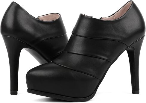 SHEMEE Women's Platform Stiletto High Heel Ankle Booties Thin Heels Pumps Side Zip Short Boots Shoes in Kuwait