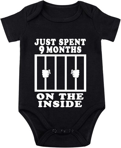 I Just Did 9 Months On The Inside Bodysuit for Baby Coming Soon Bodysuit Funny Newborn Baby Bodysuit Unisex in Saudi Arabia