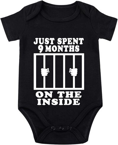 I Just Did 9 Months On The Inside Bodysuit for Baby Coming Soon Bodysuit Funny Newborn Baby Bodysuit Unisex in Saudi Arabia