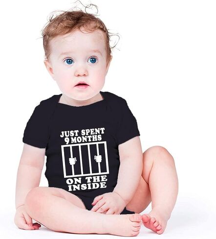 I Just Did 9 Months On The Inside Bodysuit for Baby Coming Soon Bodysuit Funny Newborn Baby Bodysuit Unisex in Saudi Arabia