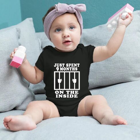 I Just Did 9 Months On The Inside Bodysuit for Baby Coming Soon Bodysuit Funny Newborn Baby Bodysuit Unisex in Saudi Arabia