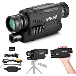 ESSLNB Night Vision Monocular, 6x32 Night Vision Infrared Monocular, Portable Digital Night Vision Scopes for Day & Night Camping, Surveillance, 1080P Full HD Photo & Video