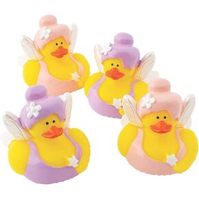 Rubber Ducks, Assorted Styles, 12 Pieces, Birthdays, Grand Events, Party Favors, Table Decorations, Treasure Chest Supplies (Fairy)