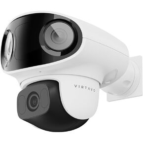 virtavo Outdoor Wired Security Camera, 360° Pan/Tilt, Color Night Vision, AI Motion Detection, Starlight Lens, 2-Way Audio, Weatherproof, Cloud/SD Storage for Home Security
