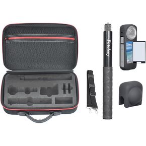 Fotoleey Accessory Kit for Insta360 X4 including Hard Shell Case, Invisible Stick, Lens Cap, Screen Protector