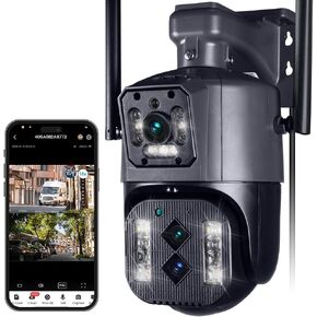 4K 8MP PTZ Outdoor Surveillance Camera WiFi, Instant Alert, Dual Lenses, Night Vision, Waterproof, Zoom×10, Human Detection, Two-Way Audio, Motion Tracking, SD Card in Saudi Arabia