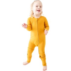 Convertible Footie Pajamas | Two-Way Zipper for Easy Diaper Changes | Tagless Pajamas | Soft, Durable Sleepwear