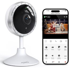 4K Indoor Security Camera, WiFi Pet Camera for Home Security with PIR Human Detection, Sound Detection, Night Version Two-Way Talk, Support TF Card & Cloud Storage