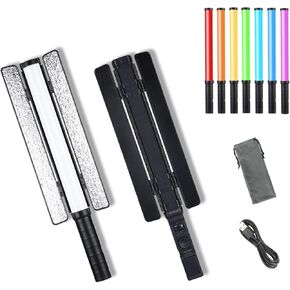 RGB LED Light Stick,Sutefoto Handheld LED Light Stick Video Light Wand with APP Control,2800K-10000K Adjustable,5000mAh Battery Video Lighting for YouTube Video Recording Photography Gaming