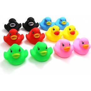 Novelty Place 12Pcs Assorted Rubber Duck Float Ducky Baby Bath Shower Toy - Colorful Mini Bath Duckies for Toddlers and Kids | Birthday Gift, Party Favor, Bathtub Decoration