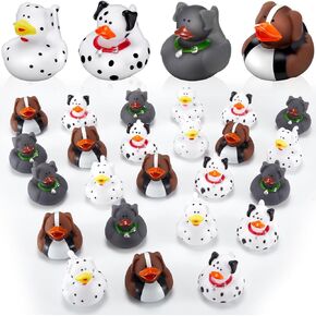 DEEKIN 48 Pcs Dog Rubber Ducks 2" Dog Ducks Spotted Dog Rubber Ducks Small Rubber Ducks for Cruise Ships Birthday Party Gift Activity Dog Theme Party