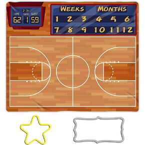 Basketball Game Baby Milestone Blanket, Sport Theme Swaddle Blanket, 48x40in, Baby Growth Chart Blanket BTXYME8