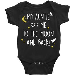 GKrepps My Auntie Loves Me To The Moon and Back Infant Clothes Short Sleeve Romper for Baby