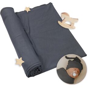 Nyte Nyte Baby - Swaddle Receiving Blankets with Matching Beanie Set Newborn Nursery Swaddle Wrap for Baby, 120 * 120 cm, Gray