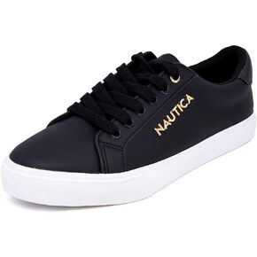 Nautica Women's Fashion Court Sneakers - Lace-Up Casual Tennis Shoes for Ladies