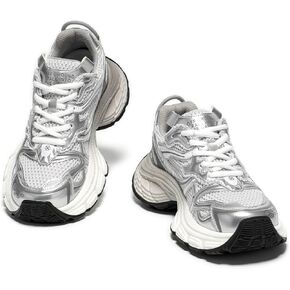 BEAU TODAY Chunky Sneakers for Women, Womens Fashion Sneakers, Lightweight Leather Sneakers for Women, Comfortable Casual Lace-Up Breathable Dad Shoes