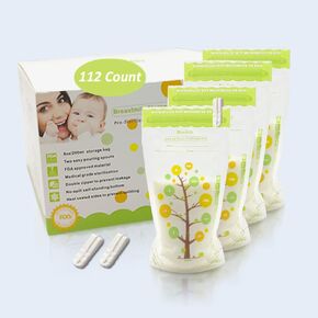 أكياس تخزين حليب الأم قبل 8 أوقية 112counts سهلة الصب الصغيرة ، BPA حرة جاهزة لاستخدام أكياس سحاب مزدوجة لضخ التجميد وتغذية الحليب ذاتيا ، تم تمرير اختبار CPC